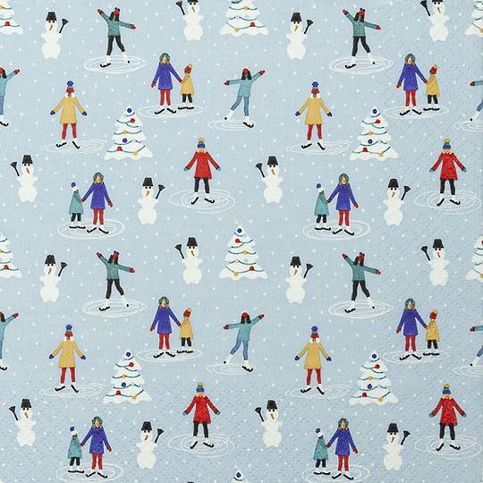 Paper Napkins 33cm, Ice Skating *ETA Nov